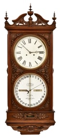 Ithaca Calendar Clock Co. "No. 1 Regulator" Hanging Bank Clock