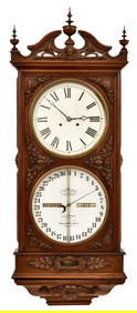Ithaca Calendar Clock Co. "No. 1 Regulator" Hanging Bank Clock (1 of 10)