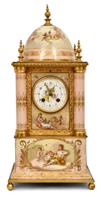 Royal Vienna Gilt Bronze-Mounted Porcelain Table Clock, Robert Pilz