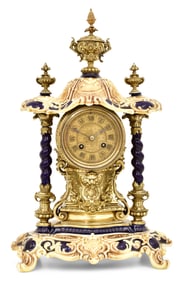 Lenzkirch Gilt Bronze-Mounted Porcelain Mantel Clock