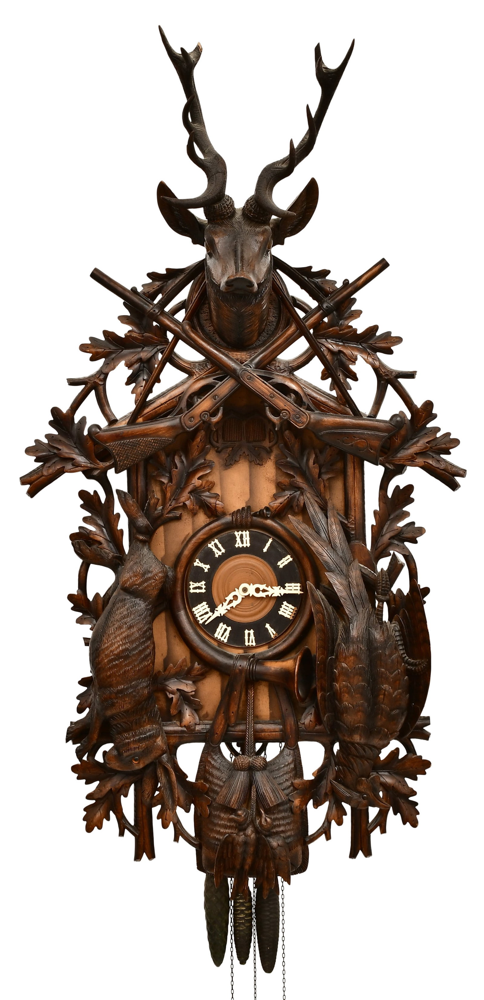 A Large Hunter's Musical Three-Weight Cuckoo Clock (1 of 9)