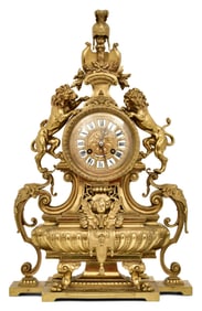 Tiffany & Co. Gilt Bronze Mantel Clock
