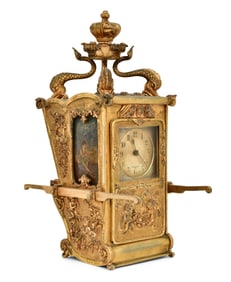 French Sedan Chair Repeating Carriage Clock, Auguste Klein, Paris
