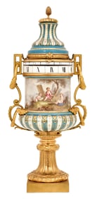 French Gilt Bronze-Mounted Sevres Porcelain Annular Clock