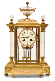 French Gilt Bronze Crystal Regulator Clock