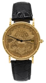 Corum 18K Gold & $20 Gold Coin Date Wristwatch