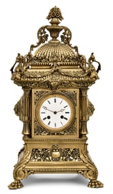 French Baroque-Style Gilt Bronze Table Clock