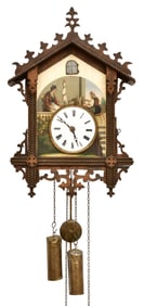 19th Century Black Forest Painted Plate Cuckoo Clock