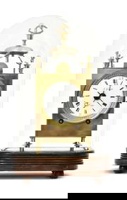 French Brass Clock with Alarm Under Dome (1 of 4)