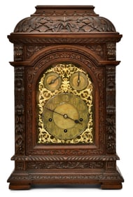 German Mahogany Westminster Chime Bracket Clock