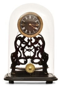 Cast Iron Skeleton Clock with Wagon Spring
