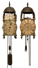 Lot of Two 17th Century Lantern Clocks
