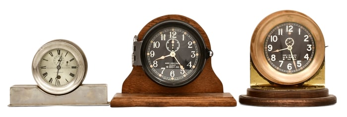 Lot of Three U.S. Navy Clocks by Chelsea & Seth Thomas