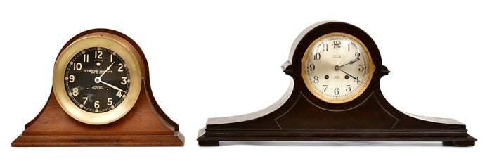 Lot of 2 Chelsea Ship's Bell Clocks, Maritime, Babro No. 30
