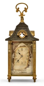French Gothic Steeple-Form Brass Carriage Clock, August Klein, Paris