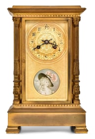 French Bronze Crystal Regulator Clock with Mercurial Pendulum