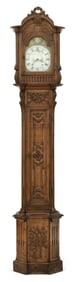 French Morbier Oak Tall Case Clock
