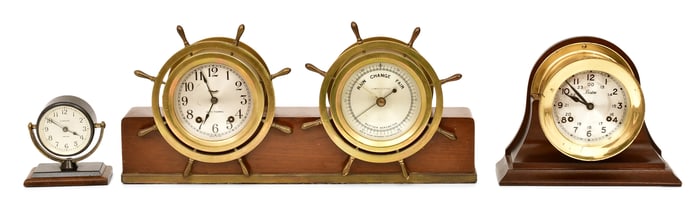 Lot of Three Ships Clocks, Chelsea & Seth Thomas