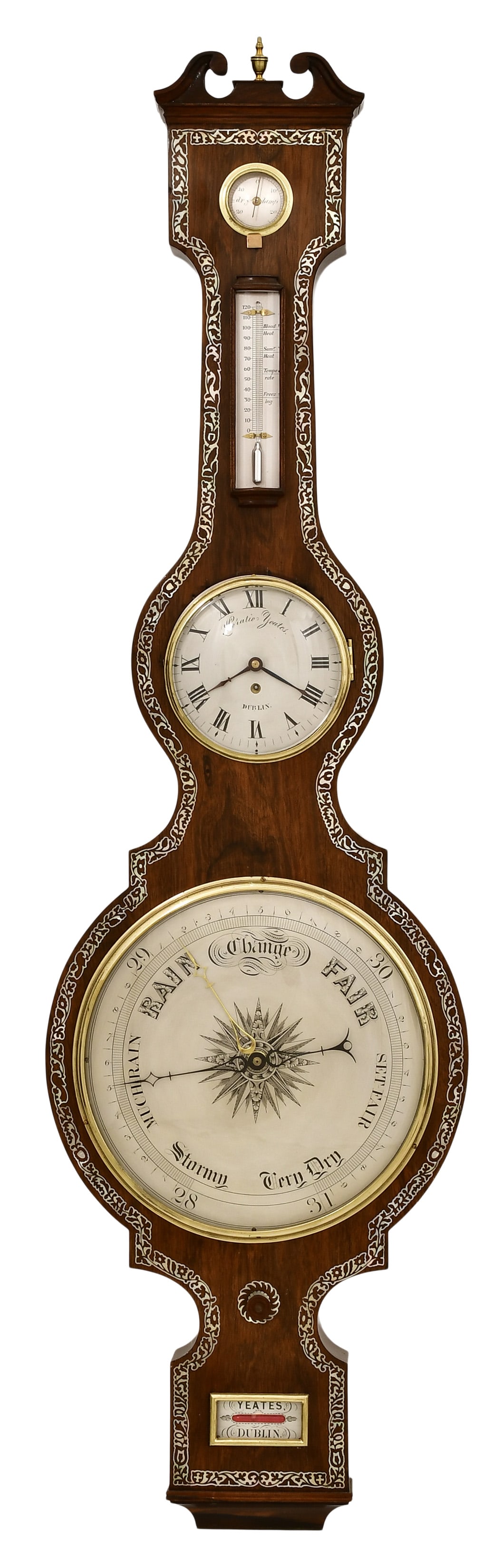 Horatio Yeates Weather Station Clock with Barometer & Thermometer, Dublin, Ireland (1 of 8)