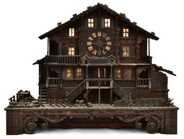 Black Forest Carved Chateau Clock