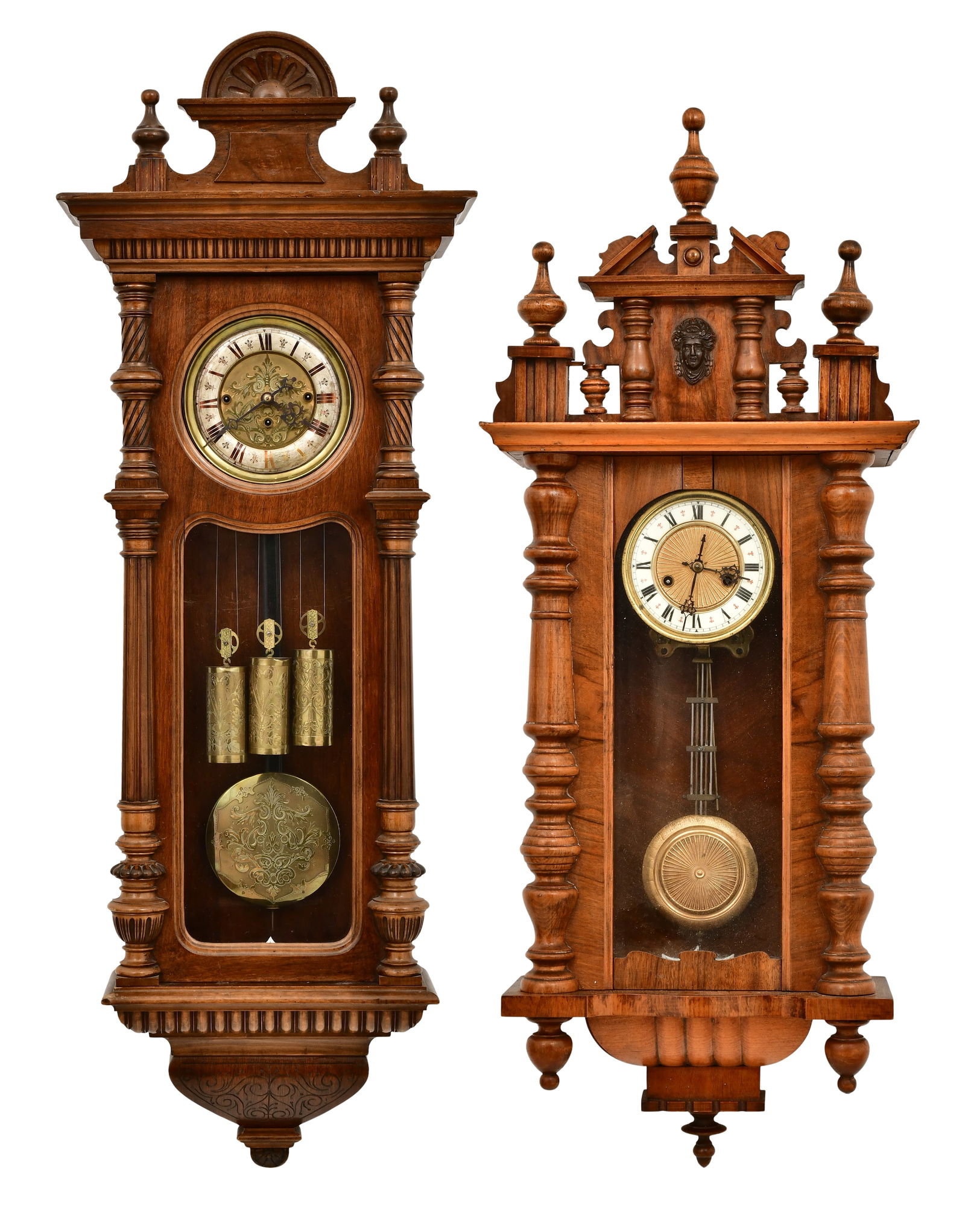 Two Vienna Regulator Clocks, Gustav Becker & Hamburg American Clock Co. (1 of 13)