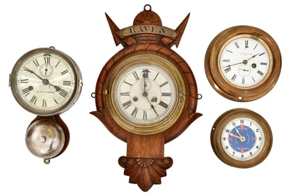 Lot of 4 Marine Clocks by Seth Thomas, E. N. Welch & Chelsea