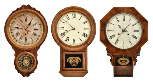 Lot of Three American Wall Clocks