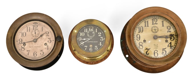 Lot of Three Seth Thomas Marine Clocks