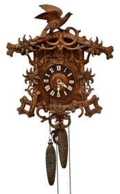 Black Forest Carved Wall Cuckoo Clock