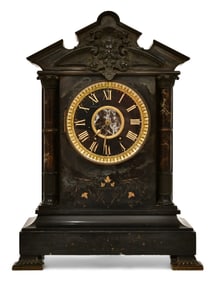 French Bronze-Mounted Marble Mantel Clock, Achille Brocot (1817-1878)