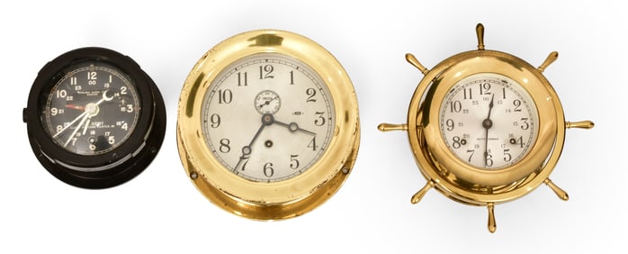 Lot of Three Marine Clocks, Chelsea & Seth Thomas