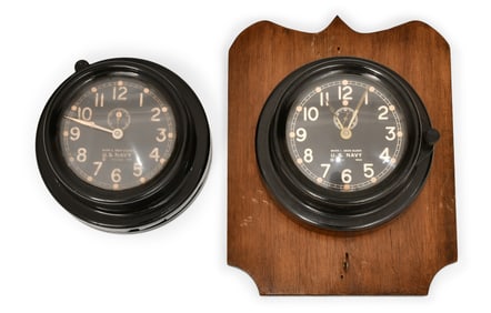 Two Chelsea Clock Co. WW2 US Navy Mark 1 Deck Clocks