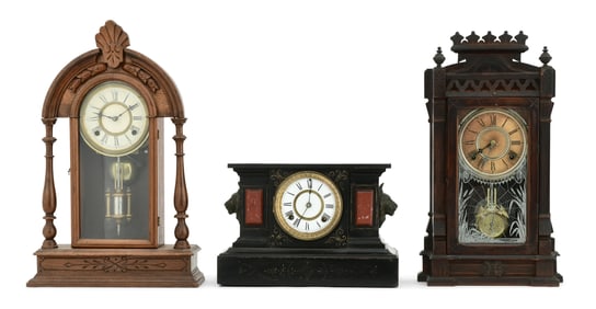 Lot of Three American 19th Century Mantel Clocks