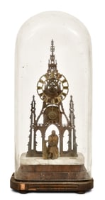 English Single Fusee Skeleton Clock