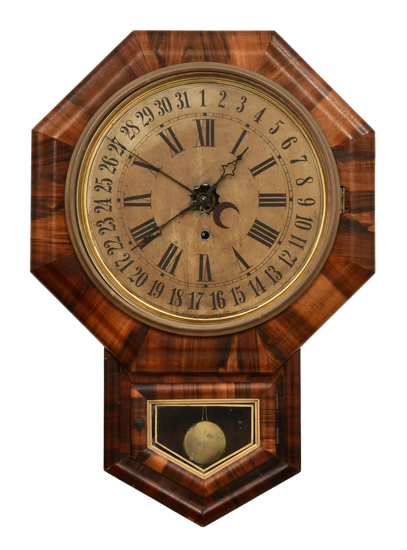 E.N. Welch "Drop Octagon No. 1" Calendar Clock (1 of 8)