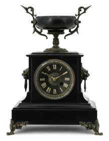 French Gilt Bronze-Mounted Slate Clock
