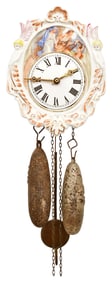 An Early Black Forest Porcelain Shield Clock