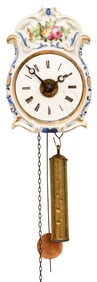 Early Black Forest Porcelain Shield Clock