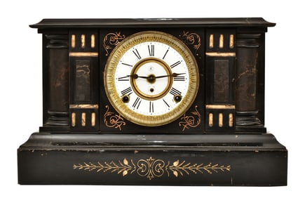 F. Kroeber Clock Co. "Armenia" Iron Mantel Clock