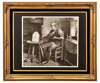 An Original 1877 Harper's Bazaar Print of a Black Forest Clock Repairman