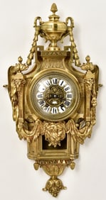 French Louis XV-Style Gilt Bronze Cartel Clock