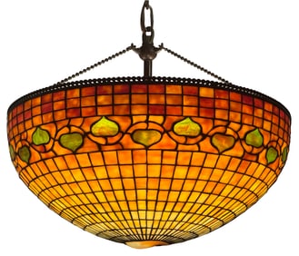 Tiffany Studios Dichroic "Vine Border & Turtle-Back" Chandelier