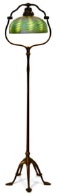 Tiffany Studios "Damascene" Split Harp Floor Lamp