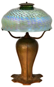 Tiffany Studios, A Rare "Peacock" Table Lamp
