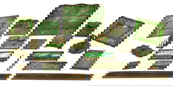 Tiffany Studios 20-Piece "Pine Needle" Desk Set