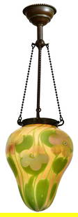 Tiffany Studios "Millefiori" Stalactite Ceiling Light: Tiffany Studios"Millefiori" Stalactite Ceiling Lightcirca 1905favrile glass, patinated bronzeengraved "L.C.T."25 x 8 inchesProvenance: Private Collection, FloridaOther Notes: Fontaine's Auct