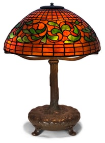 Tiffany Studios Dichroic "Swirling Leaf" Table Lamp