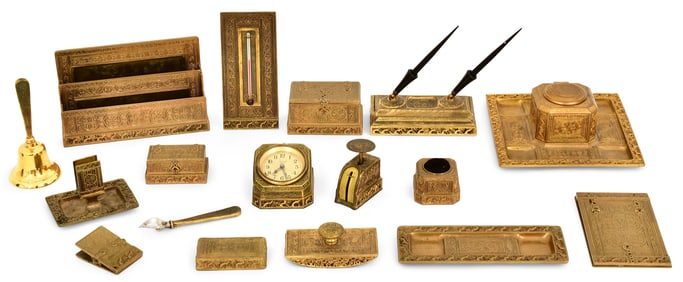 Tiffany Studios 17-Piece "Venetian" Desk Set