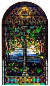 Tiffany Studios Scenic Window, "The Currie Memorial"