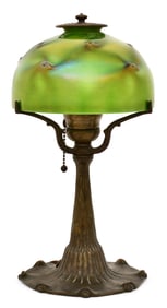 Tiffany Studios Favrile Glass & Bronze Desk Lamp